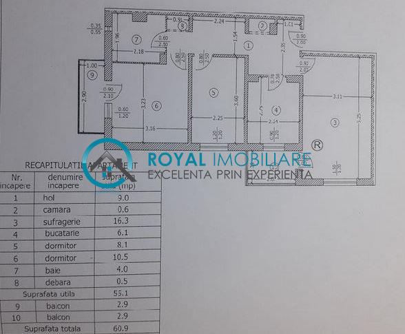 Royal Imobiliare   Vanzare apartament 3 camere, zona Cantacuzino