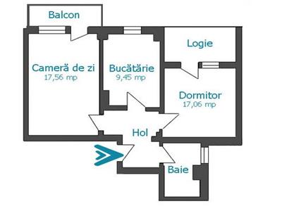 Royal Imobiliare - Vanzare apartament 2 camere, zona Democratiei